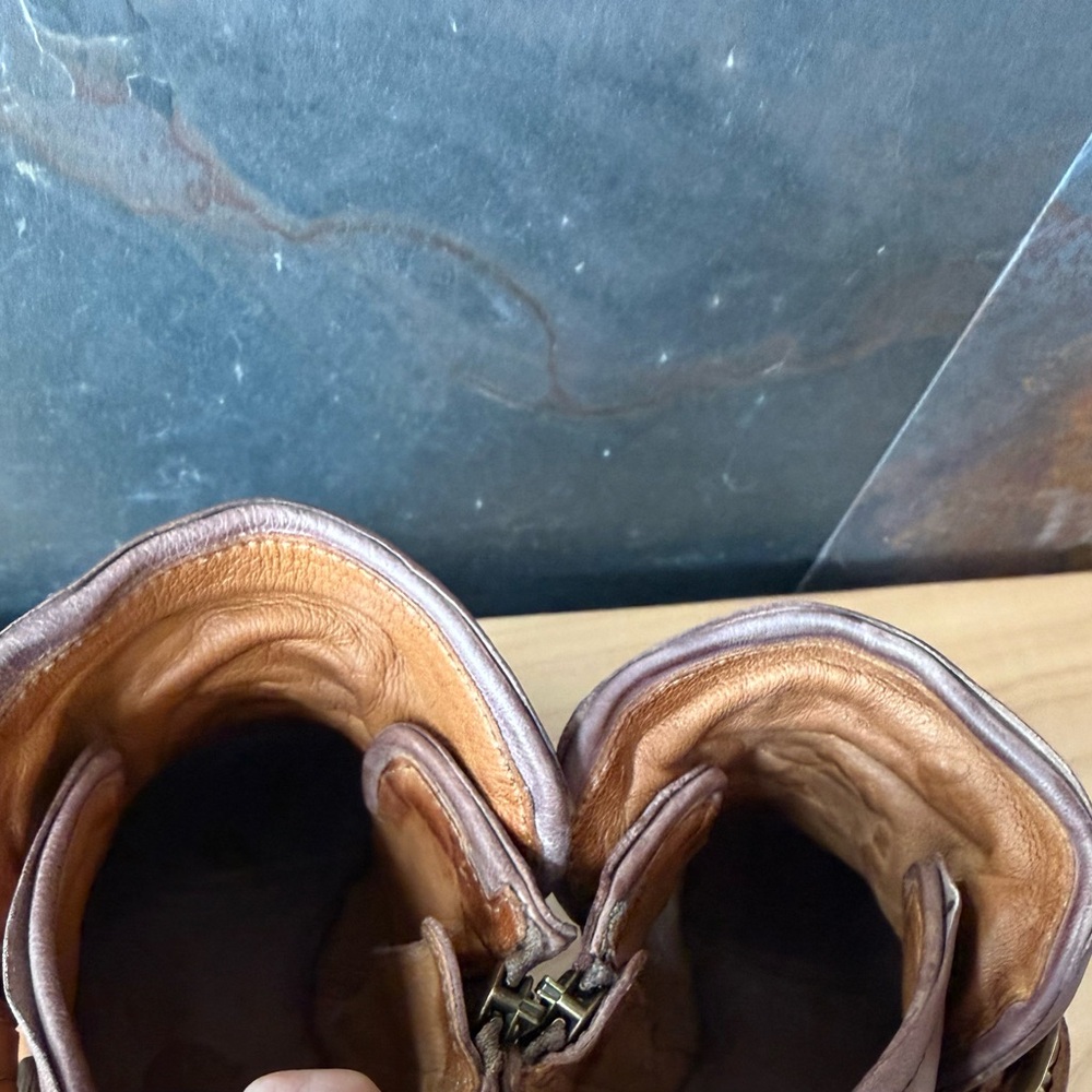 A.S.98 Tofy Peep toe embellished Boho ankle bootie, 39/9 pinkish tan, great shoe - Picture 13 of 16